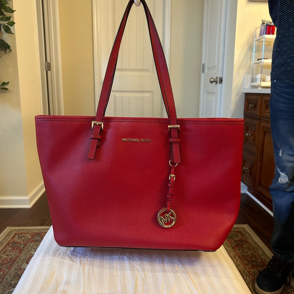 Michael Kors Red Tote Bag